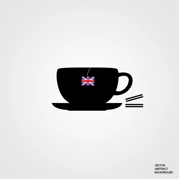 L'Angleterre. Royaume Uni. Drapeau anglais. Une tasse de thé. Du thé anglais. Sac à thé. Vecteur de thé — Image vectorielle