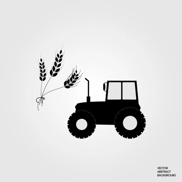 Traktör. Hasat. Tarım. Buğday spikelets. Hasat. İngathering. Tarım