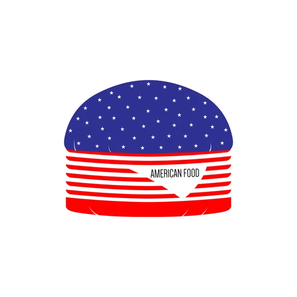 American hamburger. American food. American flag. National American symbol. Fast food. American diner. Hamburger vector — Stock Vector
