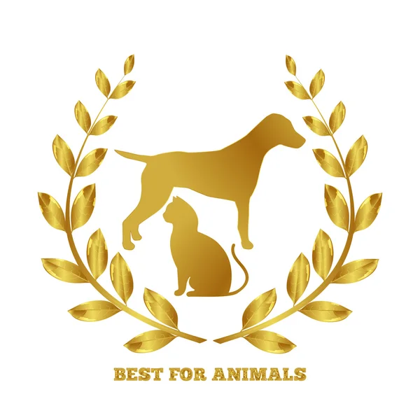 The best for the animal. Veterinary Hospital. Caring for animals. Dog. Cat. Laurel wreath. Best cynologist. Love animals.
