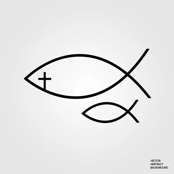 Pescado cristiano. Símbolo cristiano. Cristianismo. Icono cristiano — Archivo Imágenes Vectoriales