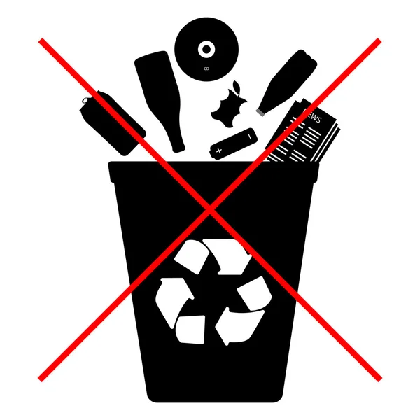 Soorten huishoudelijk afval. Delen van strooisel. Recycling. papiermand vector. Bescherming van het milieu. — Stockvector