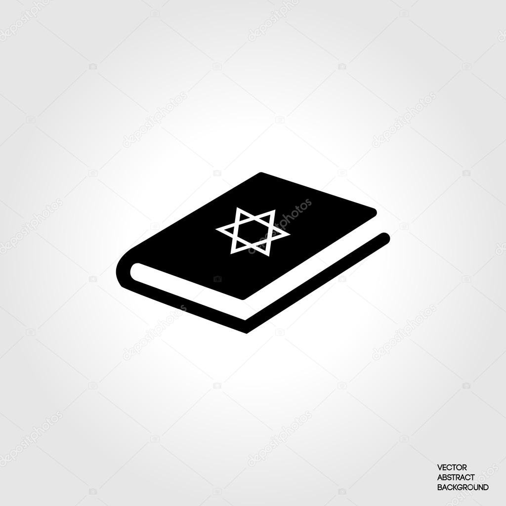 Star of David. Hebrew Bible. Jewish book. The symbol of Judaism. Thor silhouette. Tanah. Holy Bible