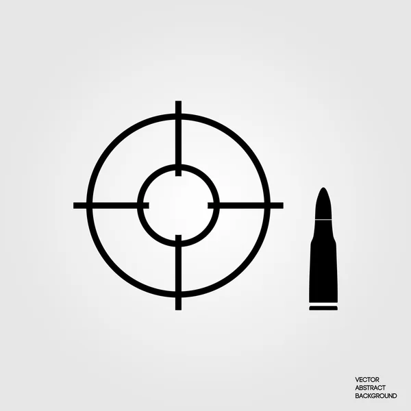Optik görüş. Tutucu ve hedef. Kurşun. atış poligonu. Atış poligonuna. Vektör çizim