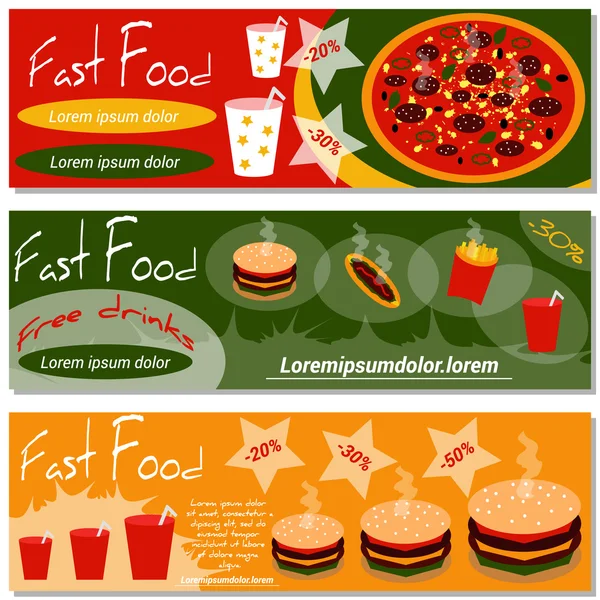 Fast Food Flyer Template Set. Editable for your design. Vector illustration. Graphic design. Royalty Free Stock Illustrations