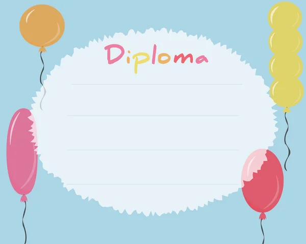 Escuela Primaria Preescolar. Fondo del certificado de diploma para niños — Archivo Imágenes Vectoriales