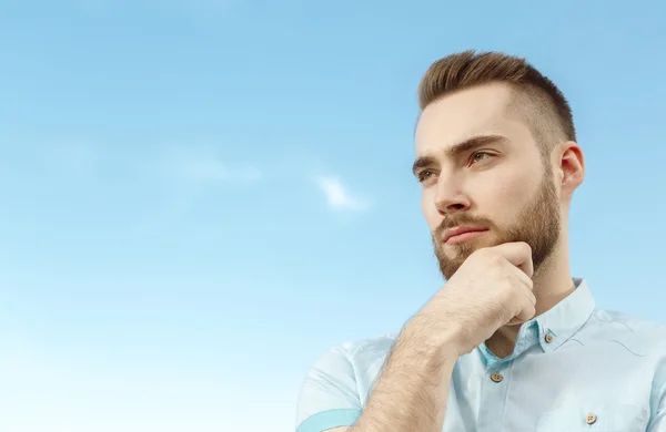 Side view of thoughtful young man — Stock Photo, Image