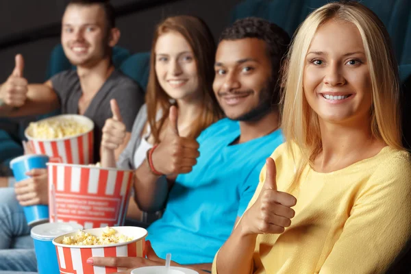 Thumbs up for impressive film — Stock Photo, Image