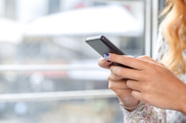 Busineswoman yazılı mesaj