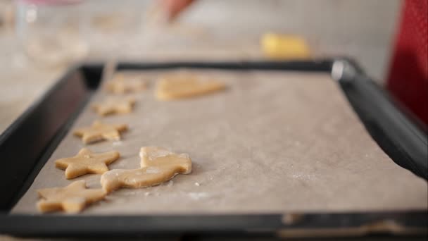 Gingerbread kaydırmak için koyarak — Stok video