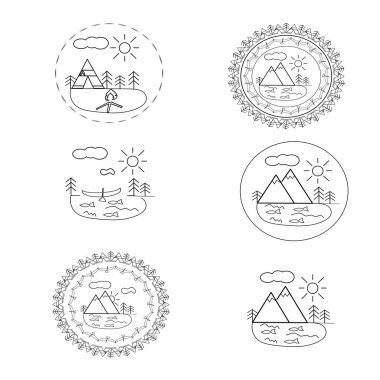 Yaz kampı. Vektör çizimi. Tişört, logo, baskı, damga ya da tee için kavram.