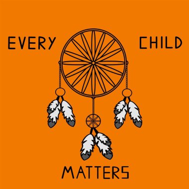 Every Child Matters Logo Design. Vector Illustration. Canadian Indigenous Tragedy Illustration. Orange Day clipart