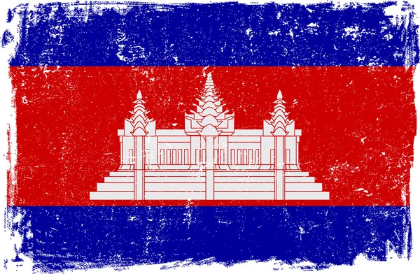 Drapeau vectoriel Cambodge sur blanc — Image vectorielle