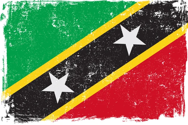 Saint Kitts és Nevis vektor zászló fehér — Stock Vector