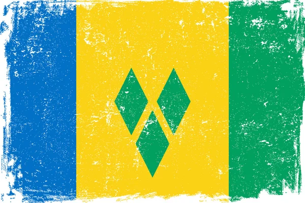 Drapeau vectoriel Saint-Vincent-et-les Grenadines sur Blanc — Image vectorielle