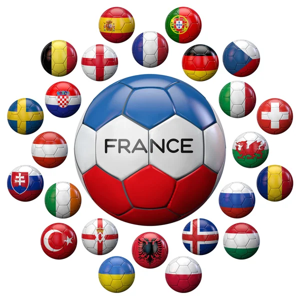 ユーロ 2016年フランス サッカー チーム — ストック写真