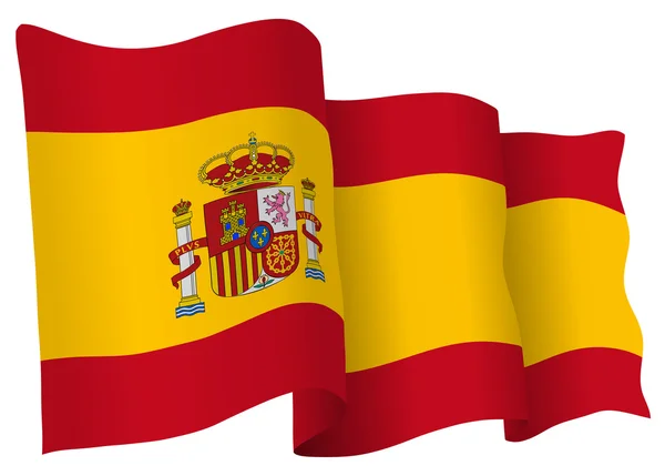 Vektor vlajka Španělsko izolované na bílém. — Stockový vektor
