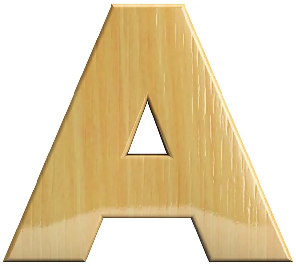 Carta de madeira A — Fotografia de Stock