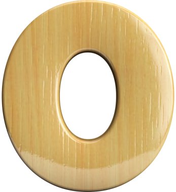 Wooden number 0 - Zero clipart