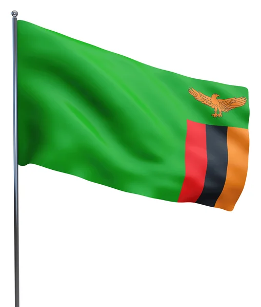 Bandera de Zambia ondeando — Foto de Stock