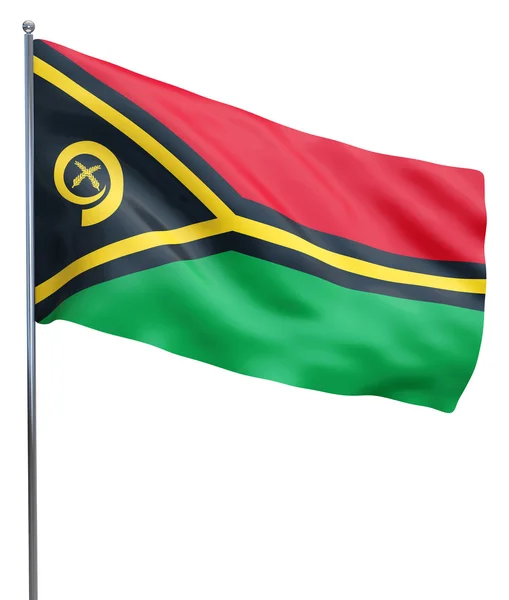 Vanuatu Flagge schwenkend — Stockfoto