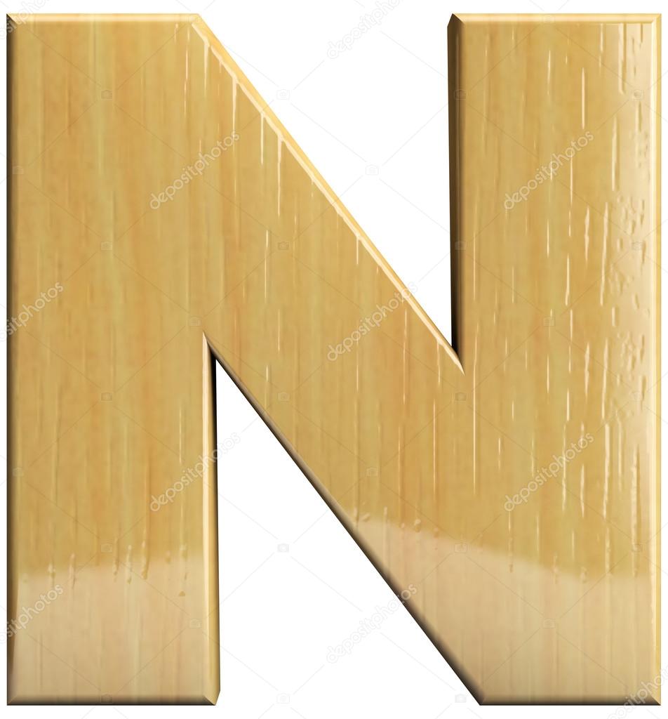 Wooden letter N