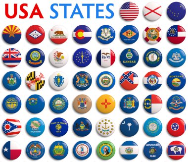 USA States Flags clipart