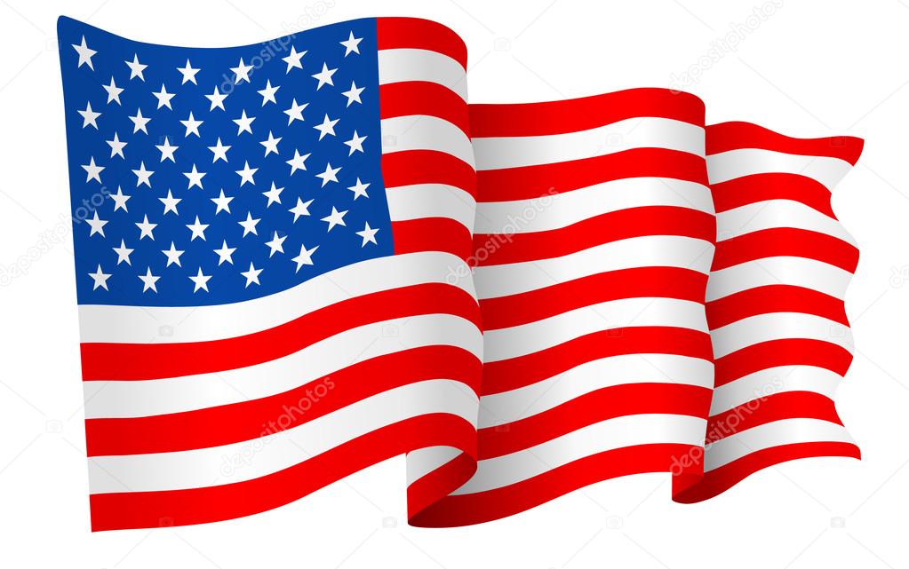 USA American flag waving