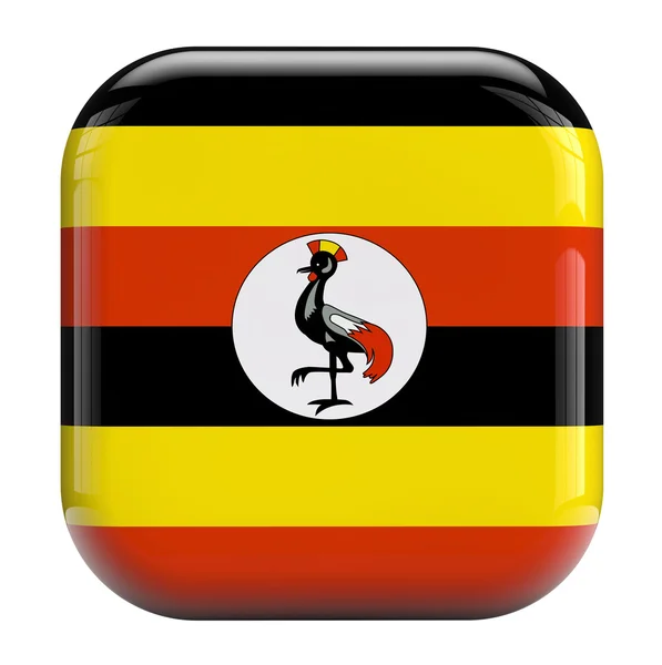 Uganda flagga ikonbild — Stockfoto