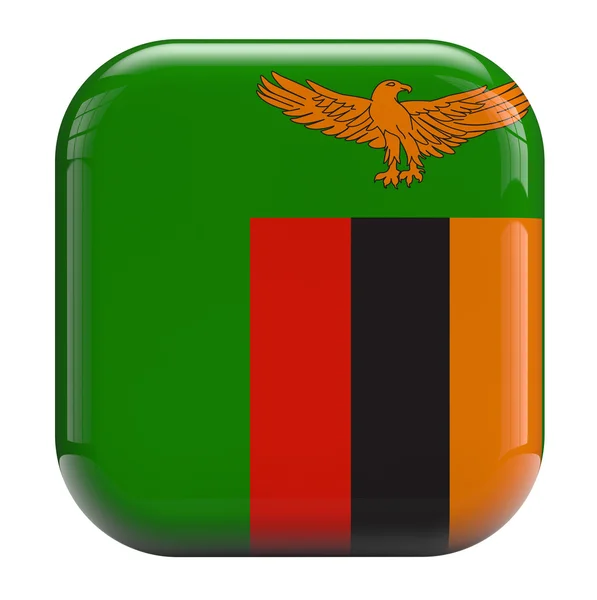 Het pictogram van de vlag van Zambia — Stockfoto