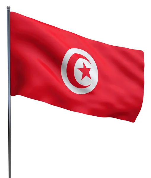 Tunisien flagga vajande — Stockfoto