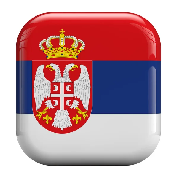 Icono de la bandera de Serbia —  Fotos de Stock