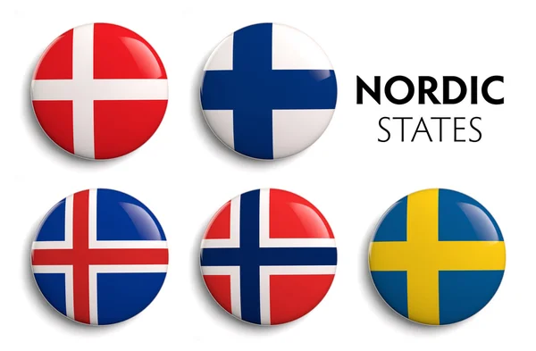 Nordic Scandinavian Flags — Stock Photo, Image