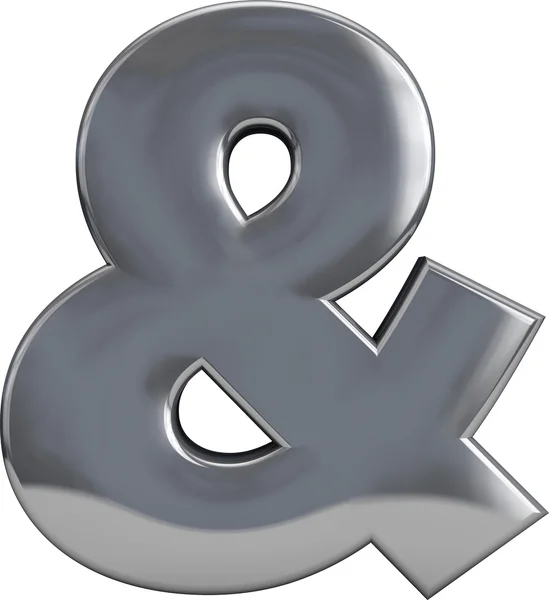 Ampersand metal carta caráter — Fotografia de Stock