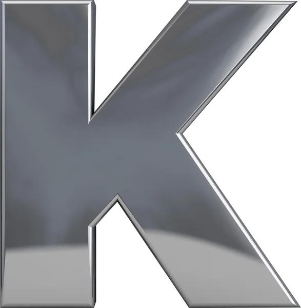 Kovové písmeno K — Stock fotografie