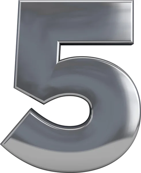 Vijf - metalen nummer 5 — Stockfoto