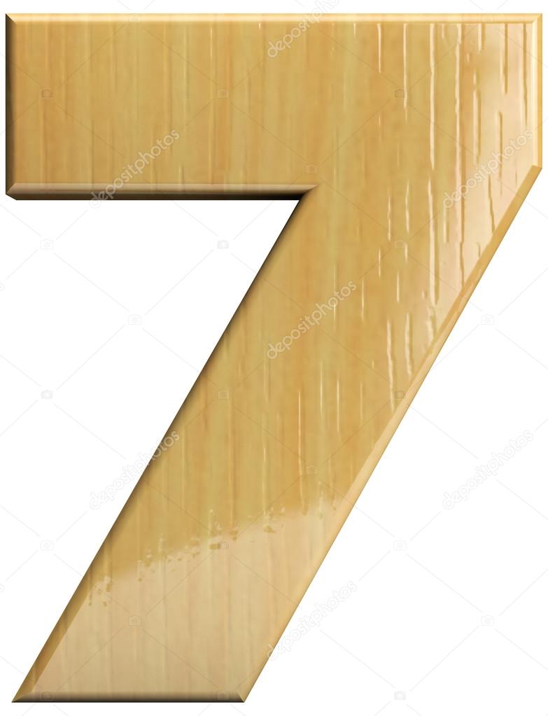 Wooden number 7 - Seven