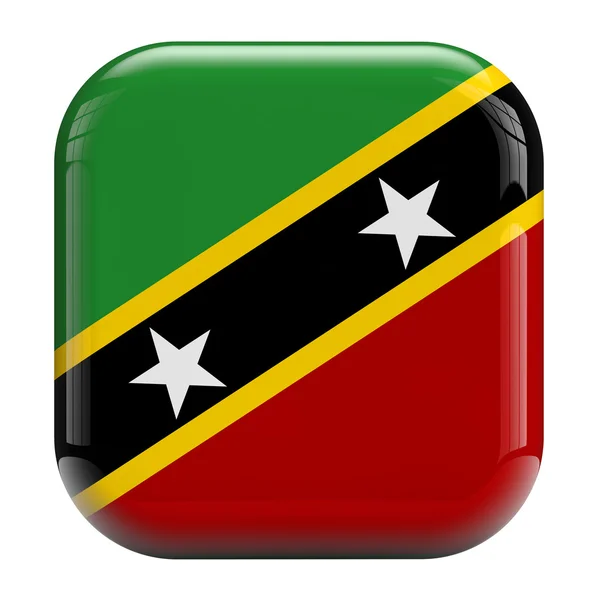 Saint Kitts i Nevis flaga ikona obrazu — Zdjęcie stockowe