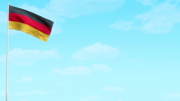 Deutschland-Fahne am strahlenden Himmel — Stockvideo