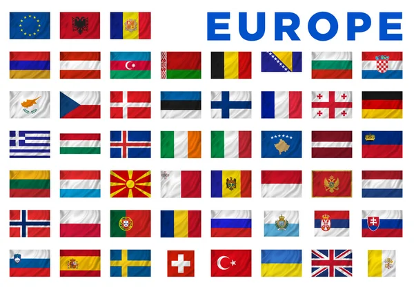 Flagi Europy — Zdjęcie stockowe