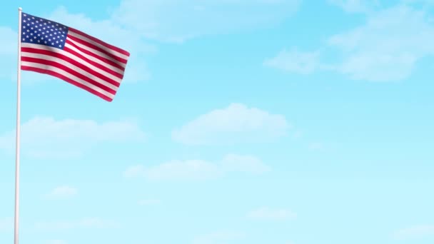 USA American Flag waving — стокове відео