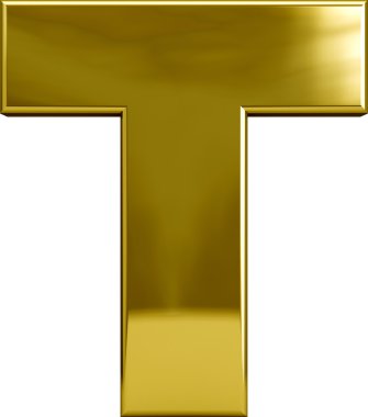 Altın Metal harf T