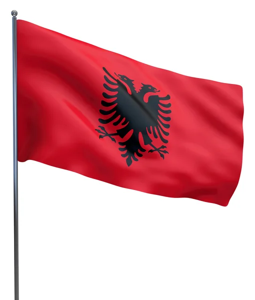 Albanese vlag geïsoleerd — Stockfoto