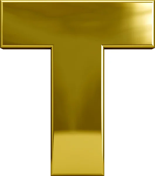 Letra de metal oro T —  Fotos de Stock