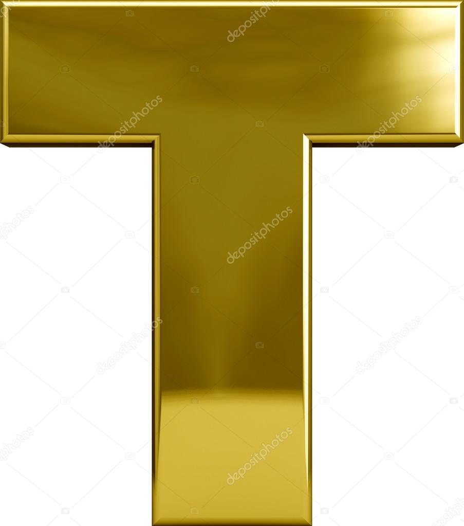 Gold Metal Letter T