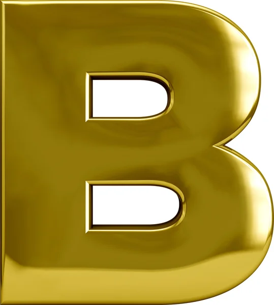 Goldmetall Buchstabe b — Stockfoto