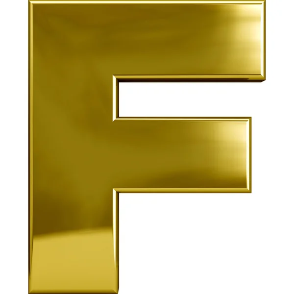 Gold Metal Letter F — Stock Photo, Image