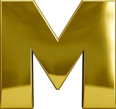 Altın Metal harf M