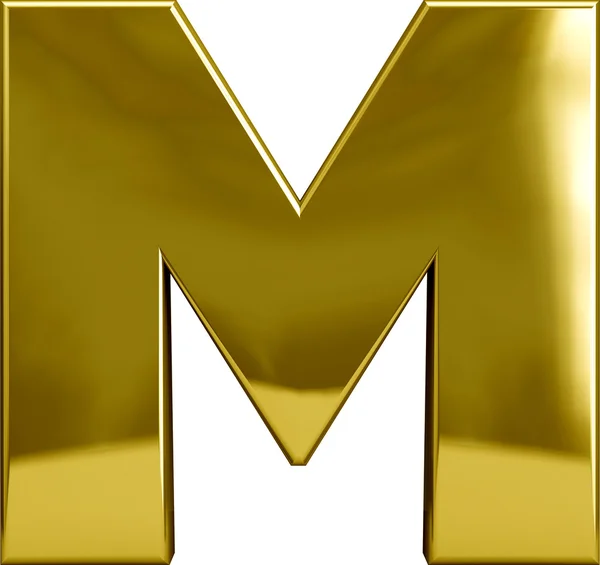 Gold Metall Buchstabe m — Stockfoto