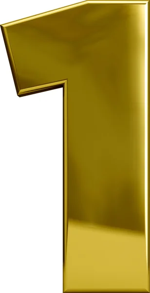 Metallo d'oro numero 1 (Uno ) — Foto Stock